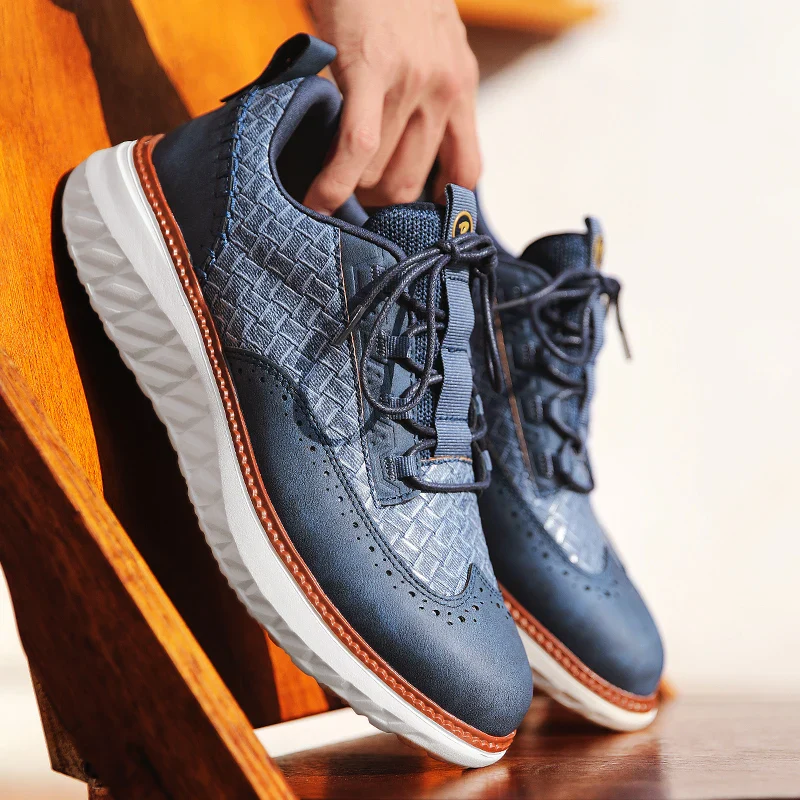 Men’s Casual Leather Oxford-Style Sneakers Ash & Harbor