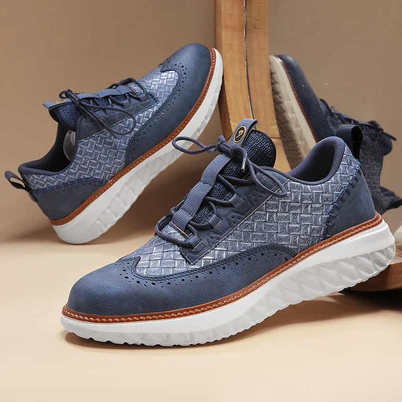 Men’s Casual Leather Oxford-Style Sneakers Ash & Harbor