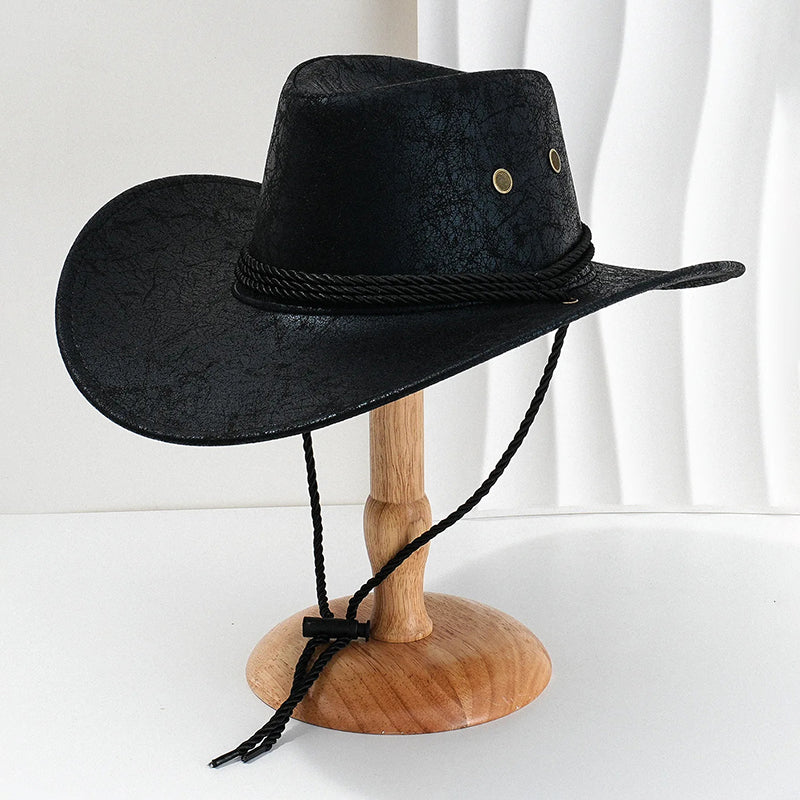 Men’s Cowboy Hat with Wide Brim and Chin Cord Cole Hampton