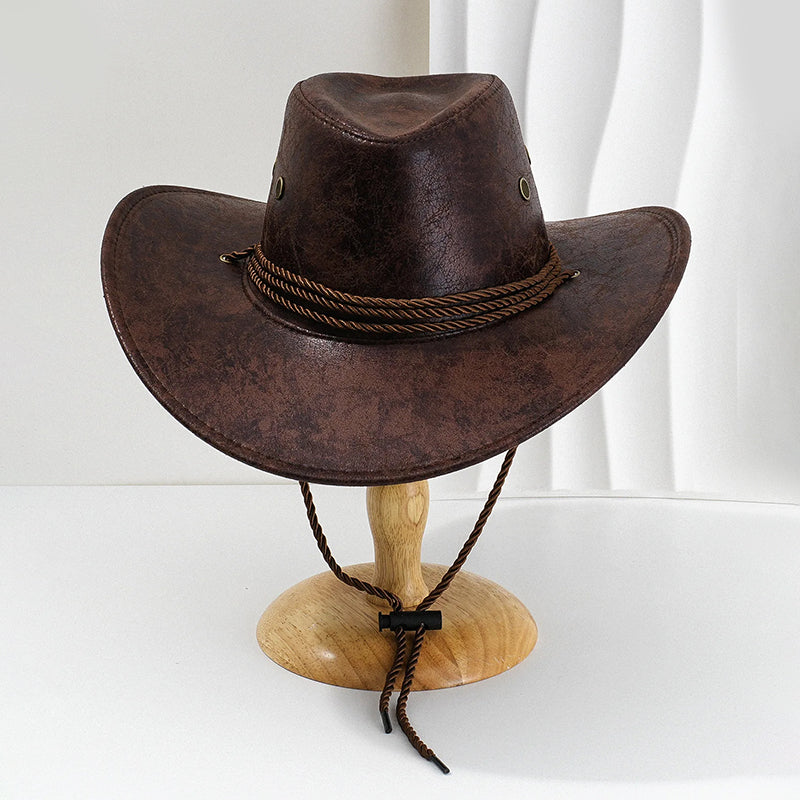 Men’s Cowboy Hat with Wide Brim and Chin Cord Cole Hampton