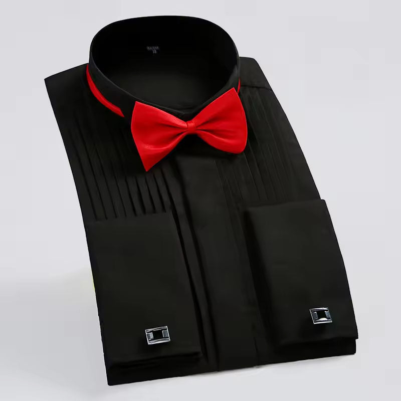 Men’s Formal Tuxedo Shirt with Bow Tie and Cufflinks Ash & Harbor