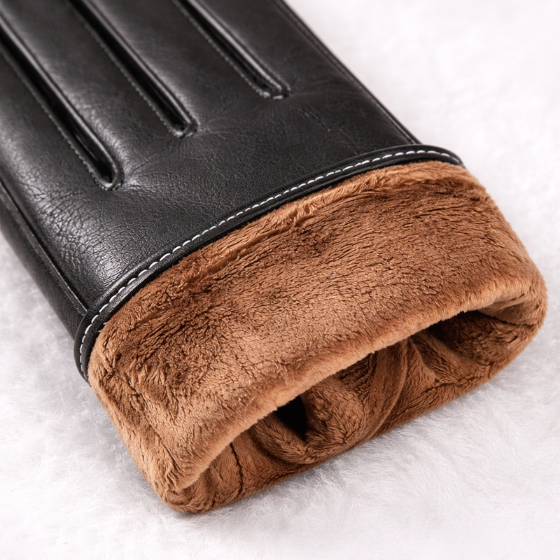 Men’s Genuine Leather Gloves with Fleece Interior Cole Hampton
