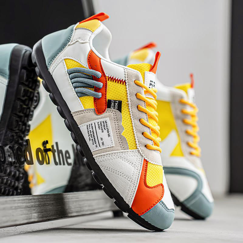 Men’s Multi-Tone Sneakers with Layered Stitch Design Ash & Harbor