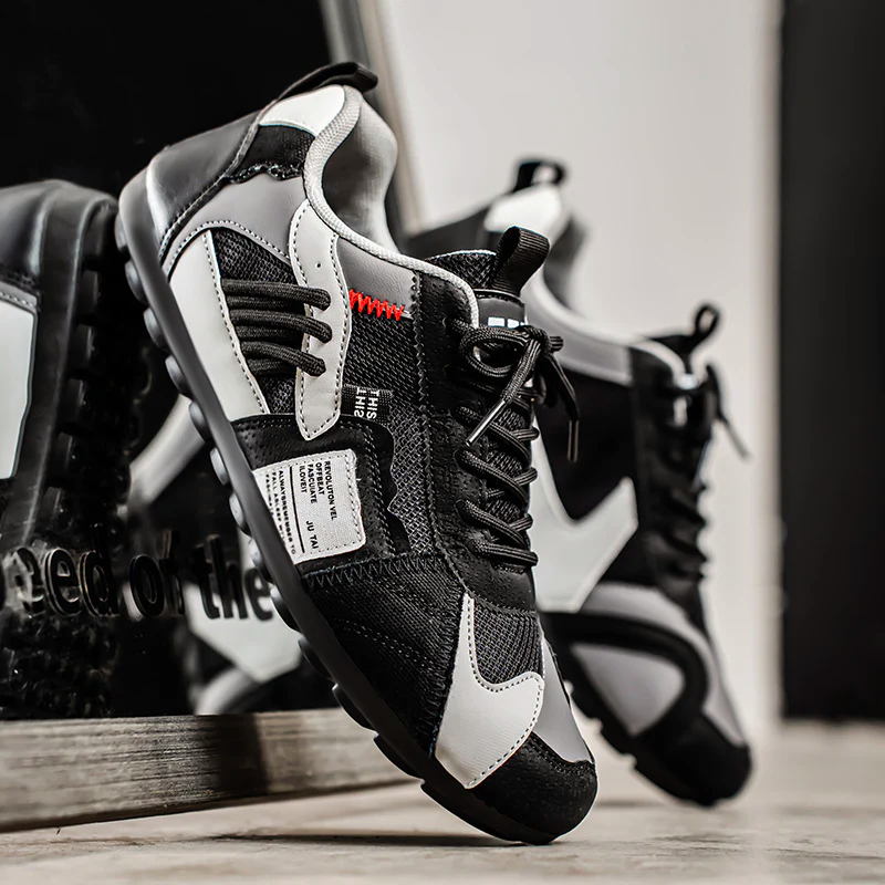 Men’s Multi-Tone Sneakers with Layered Stitch Design Ash & Harbor