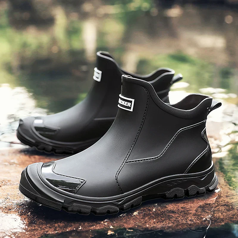 Men’s Waterproof Rain Boots with Grip Sole Ash & Harbor