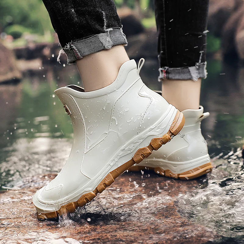 Men’s Waterproof Rain Boots with Grip Sole Ash & Harbor