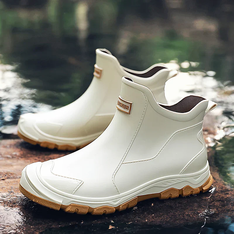 Men’s Waterproof Rain Boots with Grip Sole Ash & Harbor