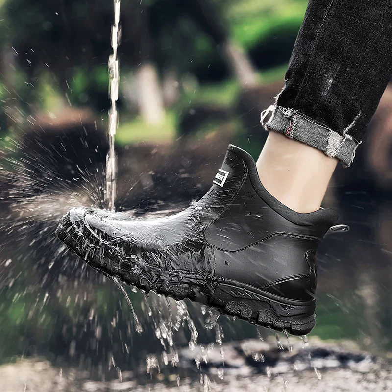 Men’s Waterproof Rain Boots with Grip Sole Ash & Harbor