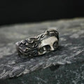 Mythology Inspired Half Face Adjustable Ring Cole Hampton