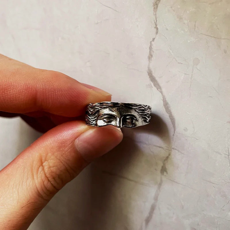 Mythology Inspired Half Face Adjustable Ring Cole Hampton