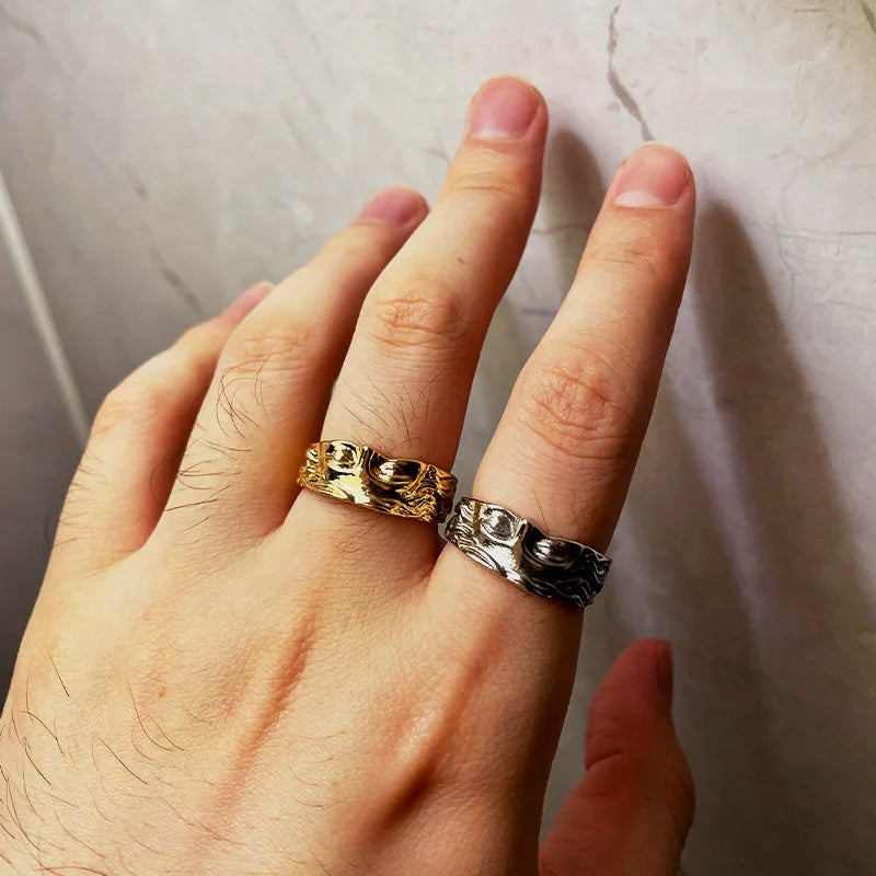 Mythology Inspired Half Face Adjustable Ring Cole Hampton