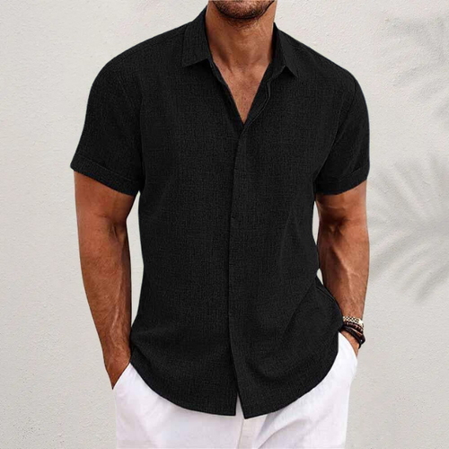 Bowen |  Men's Short Sleeve Linen Blend Casual Shirt Cole Hampton