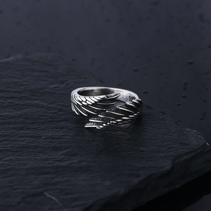 Open Band Ring with Textured Wing Detail Cole Hampton