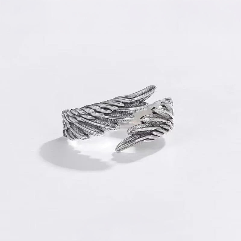 Open Band Ring with Textured Wing Detail Cole Hampton