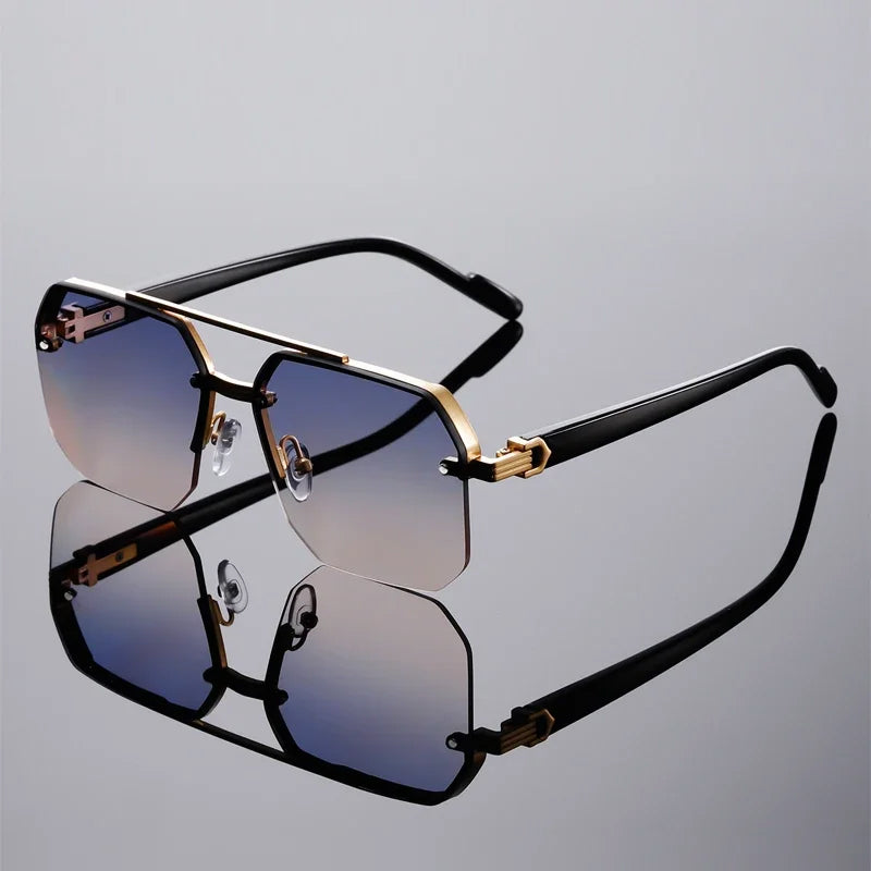 Oversized Rimless Sunglasses with Gradient Lenses Cole Hampton