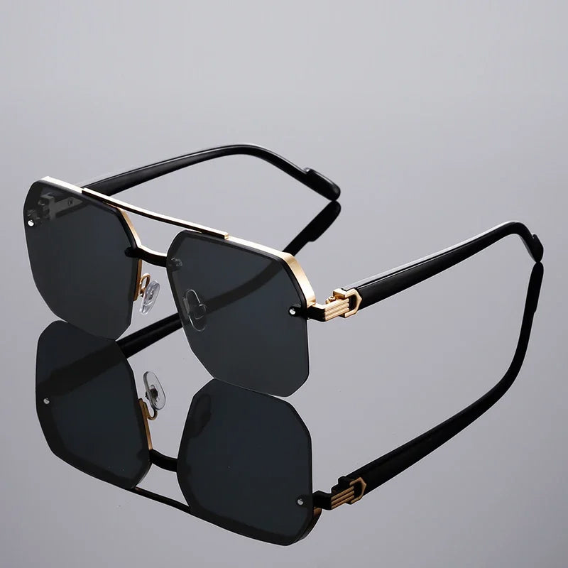 Oversized Rimless Sunglasses with Gradient Lenses Cole Hampton