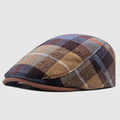 Plaid Flat Cap with Short Brim Cole Hampton