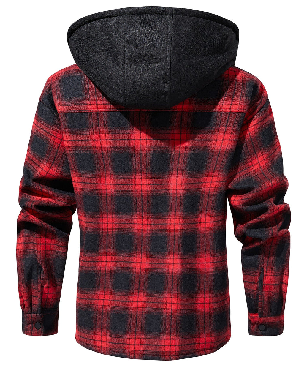 Summit Ridge Flannel Jacket – Men's Sherpa-Lined Flannel Jacket – Hooded Plaid Cole Hampton