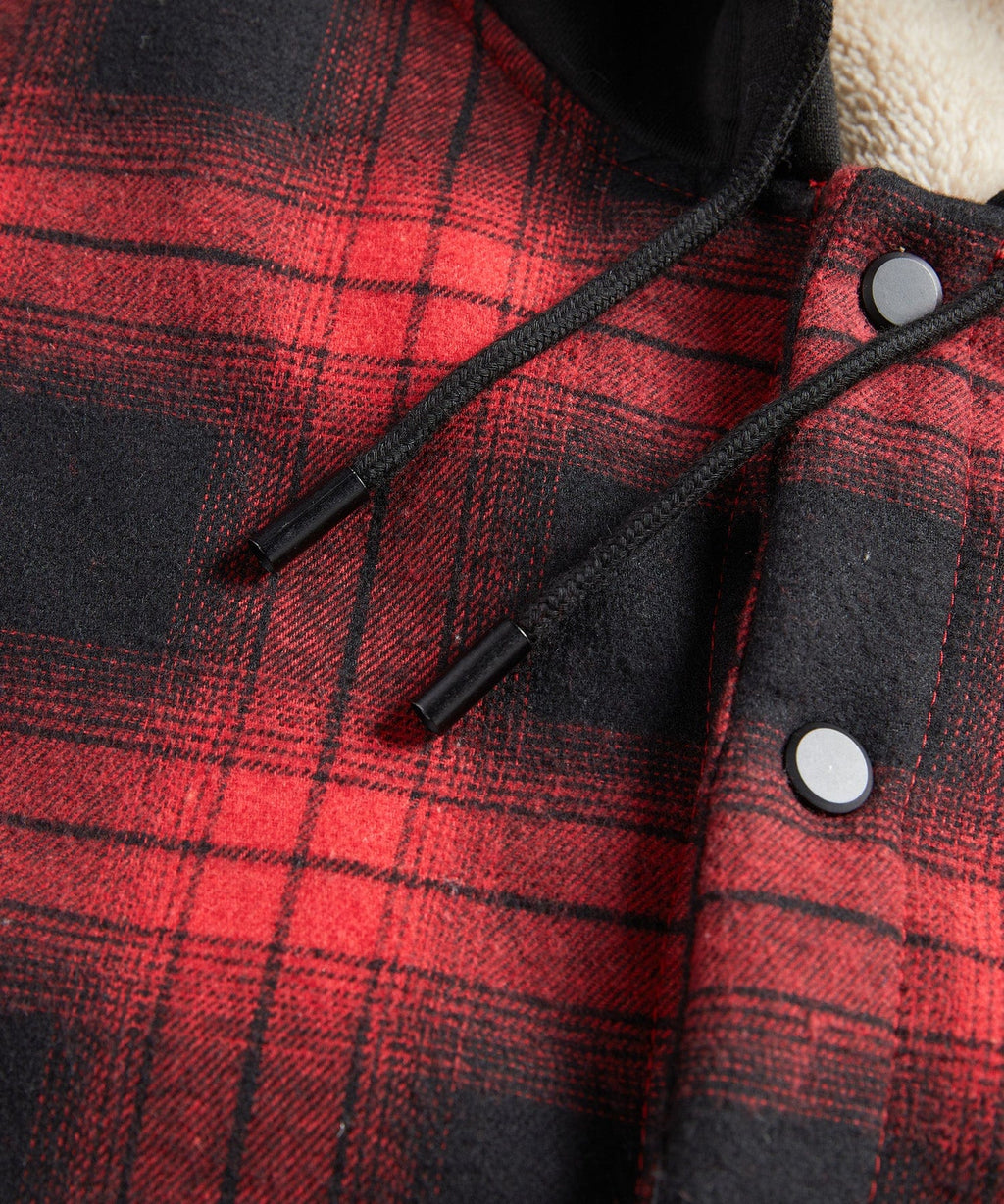 Summit Ridge Flannel Jacket – Men's Sherpa-Lined Flannel Jacket – Hooded Plaid Cole Hampton