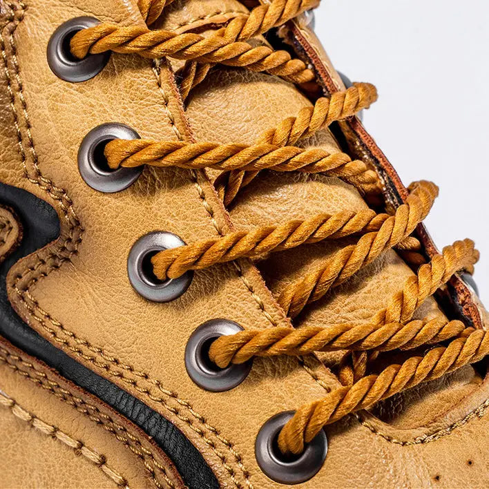 Retro Leather Mid-Top Boots for Men – Stylish & Durable Design