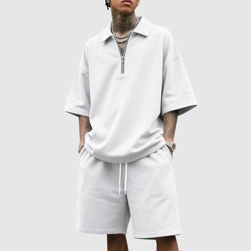 Robert - Men's Relaxed Zip-Collar Two-Piece Lounge Set Cole Hampton