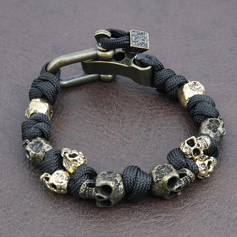 Roberto Russo Adjustable Paracord Skull Bracelet Cole Hampton