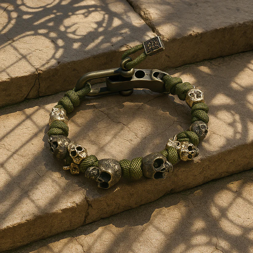 Roberto Russo Adjustable Paracord Skull Bracelet Cole Hampton