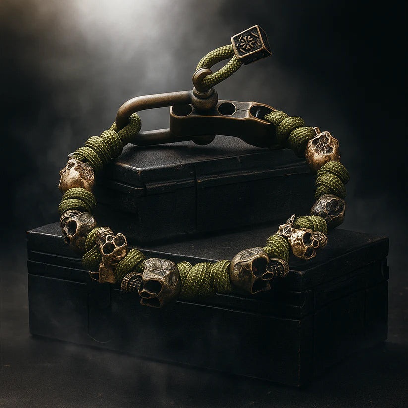 Roberto Russo Adjustable Paracord Skull Bracelet Cole Hampton