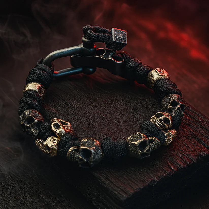 Roberto Russo Adjustable Paracord Skull Bracelet Cole Hampton
