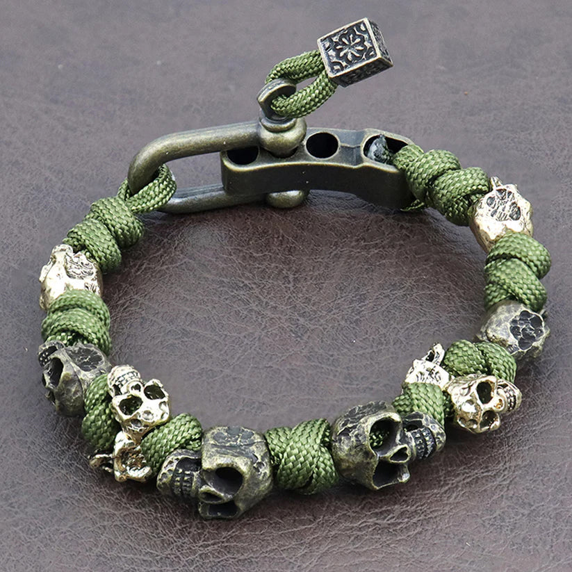 Roberto Russo Adjustable Paracord Skull Bracelet Cole Hampton