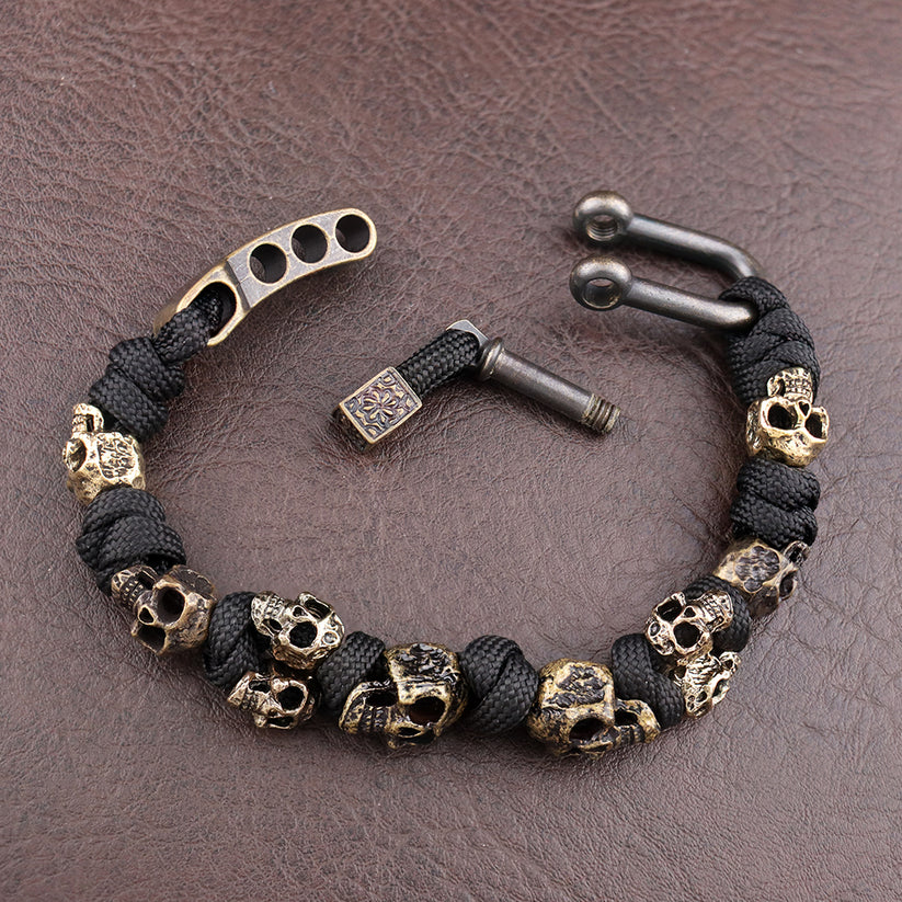 Roberto Russo Adjustable Paracord Skull Bracelet Cole Hampton