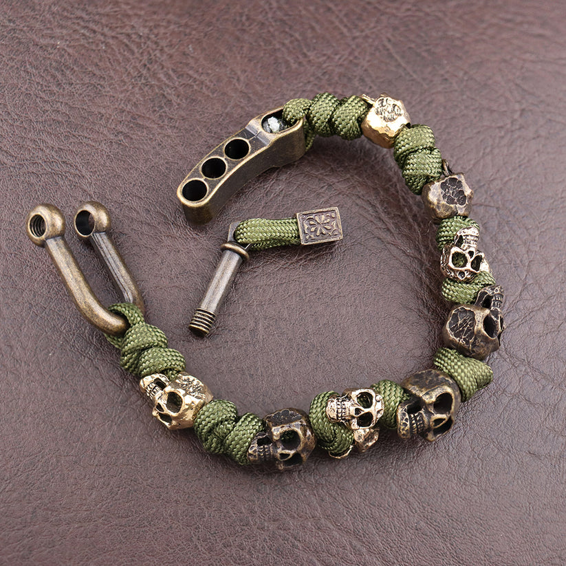 Roberto Russo Adjustable Paracord Skull Bracelet Cole Hampton