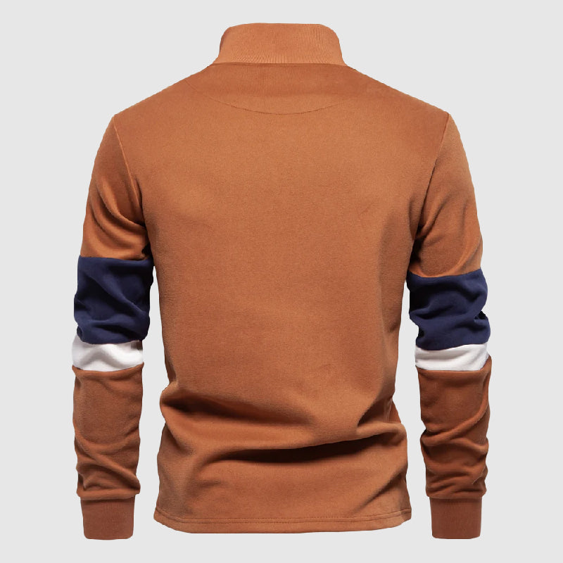 Roberto Russo Casual Patchwork Pullover Ash & Harbor