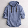 Roberto Russo Cotton Linen Hoodie Shirt Ash & Harbor