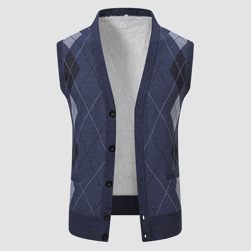Roberto Russo Diamond Knitted Vest Ash & Harbor