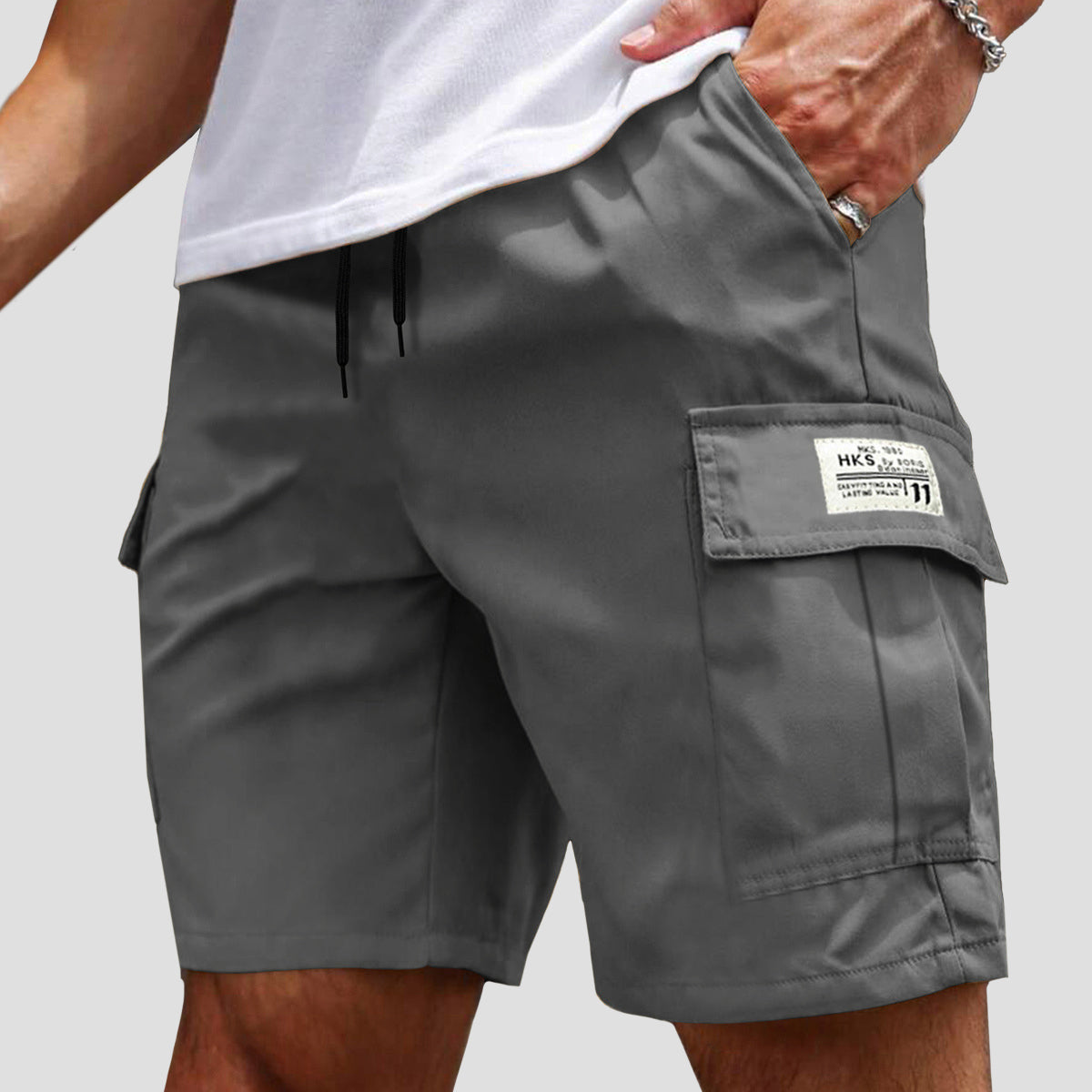 Roberto Russo Drawstring Cargo Shorts Ash & Harbor