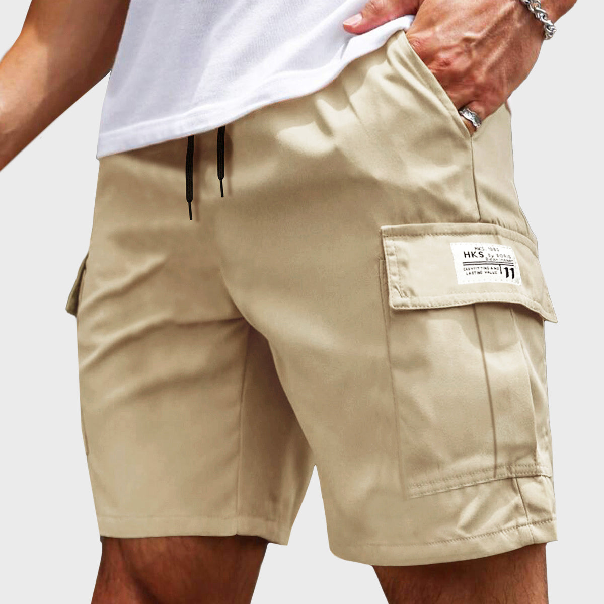 Roberto Russo Drawstring Cargo Shorts Ash & Harbor