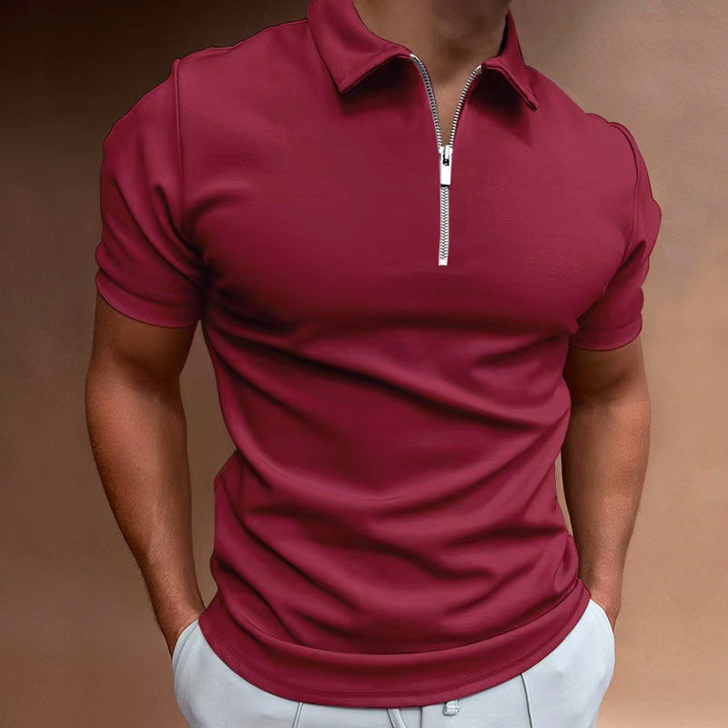 Roberto Russo Half-Zip Short Sleeve Polo Ash & Harbor