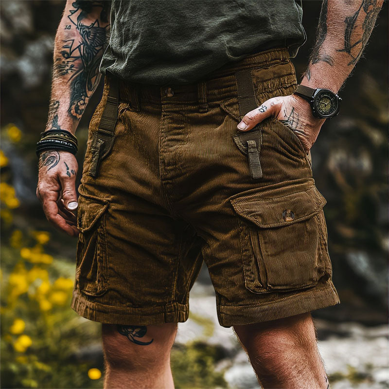 Roberto Russo Outdoor Corduroy Cargo Shorts Ash & Harbor
