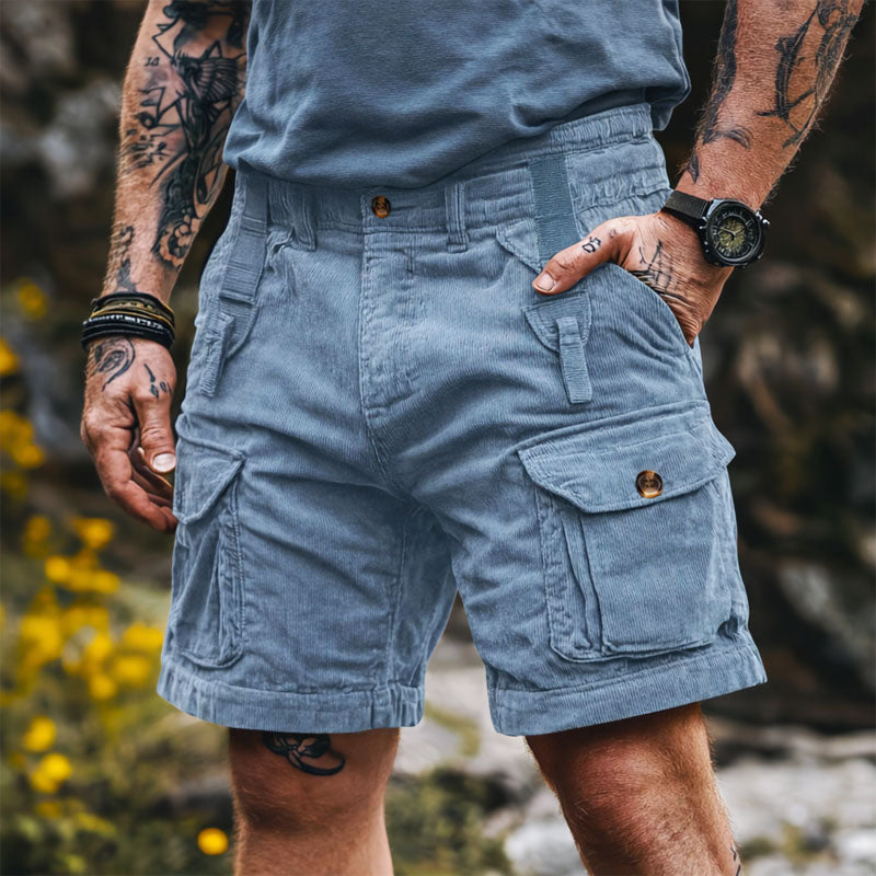 Roberto Russo Outdoor Corduroy Cargo Shorts Ash & Harbor