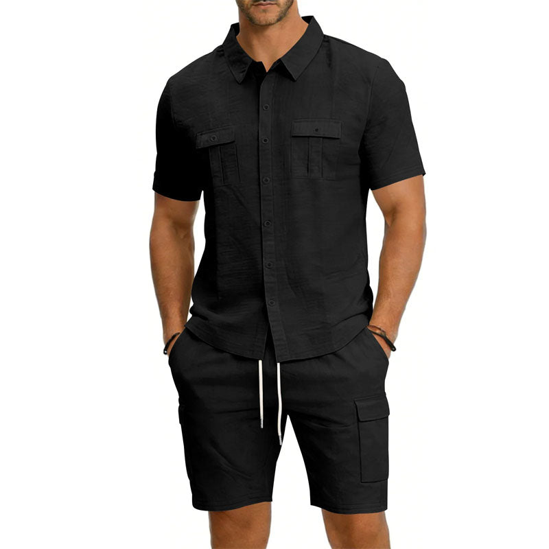 Roberto Russo Shirt and Shorts Set with Utility Pockets Cole Hampton
