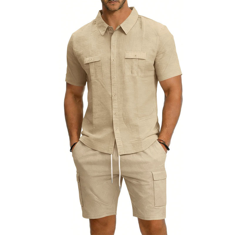 Roberto Russo Shirt and Shorts Set with Utility Pockets Cole Hampton