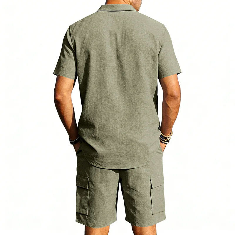 Roberto Russo Shirt and Shorts Set with Utility Pockets Cole Hampton