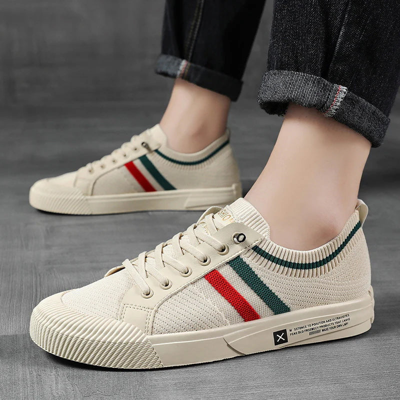 Roberto Russo Sneakers with Contrast Side Stripes Ash & Harbor