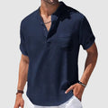Roberto Russo Sunwalk Henley Shirt Ash & Harbor