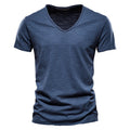 Roberto Russo V-Neck Cotton T-Shirt Ash & Harbor