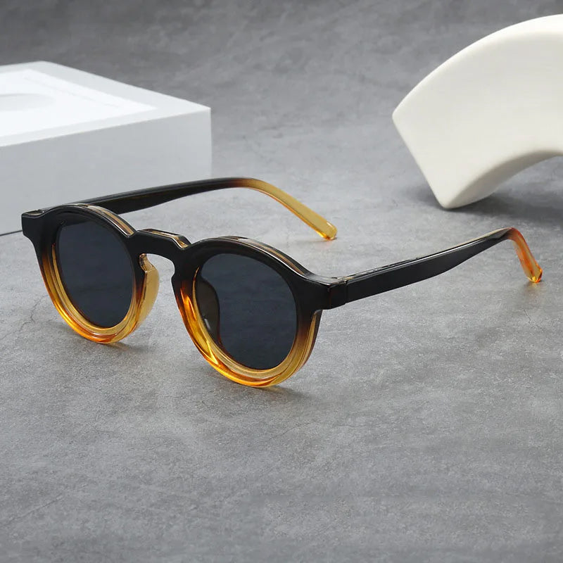 Round Frame Sunglasses with Color-Tinted Lenses Cole Hampton