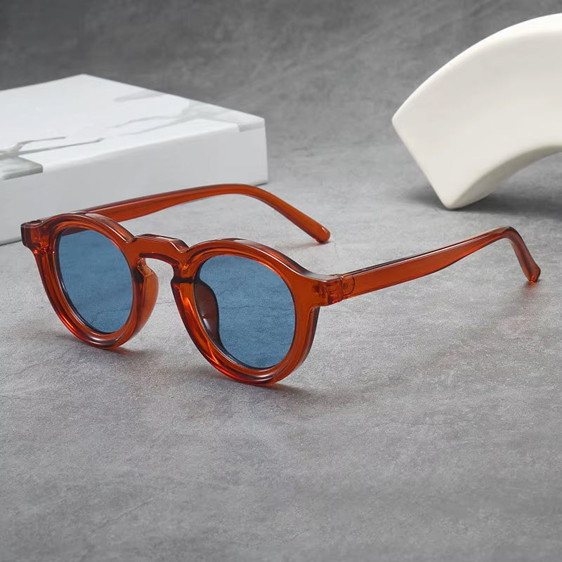 Round Frame Sunglasses with Color-Tinted Lenses Cole Hampton
