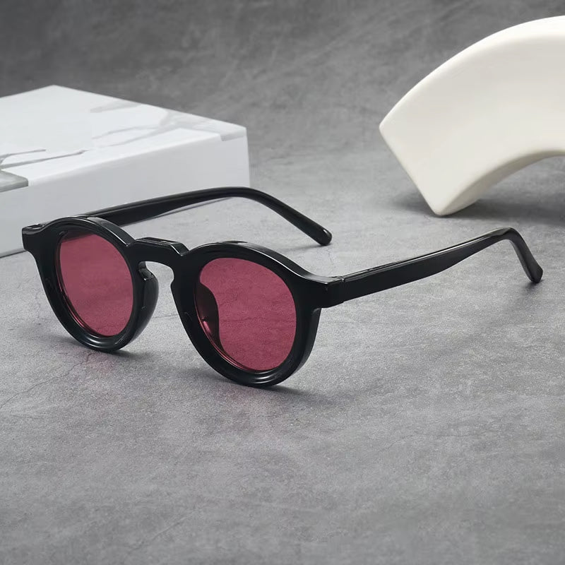 Round Frame Sunglasses with Color-Tinted Lenses Cole Hampton