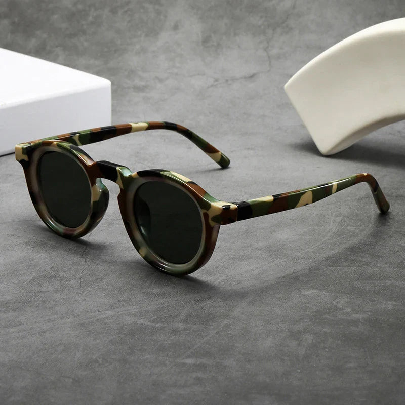 Round Frame Sunglasses with Color-Tinted Lenses Cole Hampton